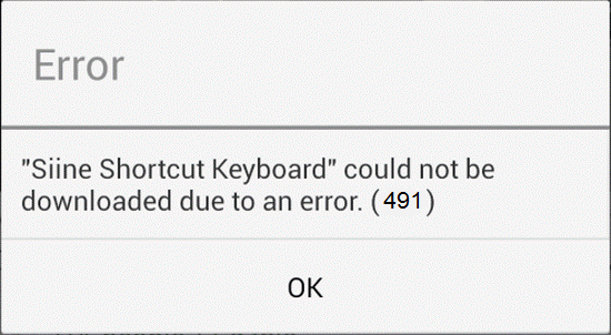 Ошибка Google Play 491