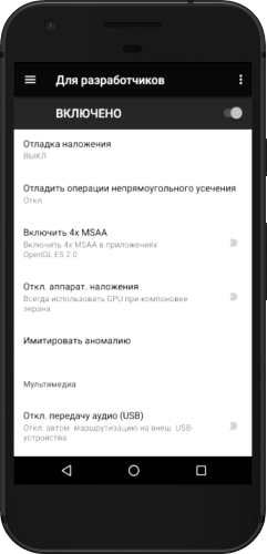 черно белый экран на андроид